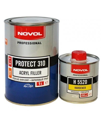 NOVOL PROTECT310 HS Грунт 4+1 серый 1л + NOVOL Отвердитель H5520 PROTECT 0,25л