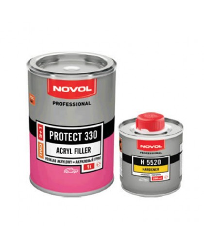 NOVOL PR330 TRIO Грунт 5+1 серый акриловый 1л + NOVOL Отвердитель H5520 PROTECT 0,2л