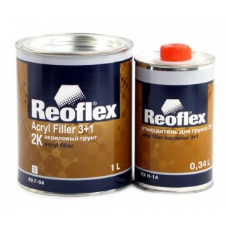 REOFLEX Грунт Акриловый 2К 3+1 серый 1л + Отвердитель 0,34 л REOFLEX Грунт Акриловый 2К 3+1 серый 1л + Отвердитель 0,34 л