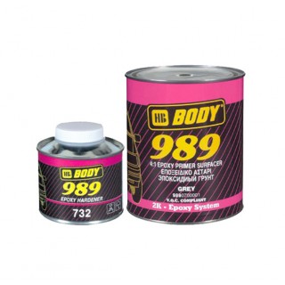 Body 989 Грунт серый  эпоксидный 4:1 1л + Body 989 Отвердитель 0,25л.