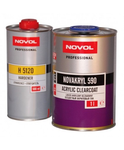 NOVOL  590 HS 2+1 Лак бесцветный "Новакрил" с керамическими частицами 1 л + NOVOL   H5120 Отвердитель 0,5л